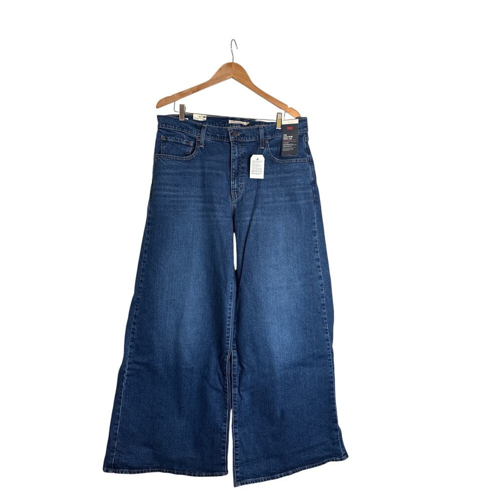 Levi’s 728 High Rise Wide Leg Jeans NWT 34x32 Vintage Stretch Dark Wash - Picture 2 of 9
